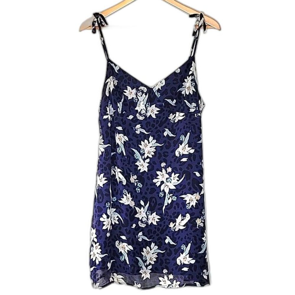 COTTON ON Flowy Floral Summer Mini Dress size XL V-neck Ties
